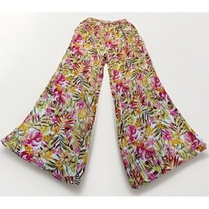 Rip Curl Wide Leg Pants Women's M Floral Beach Tropical Boho Flowy Fairy